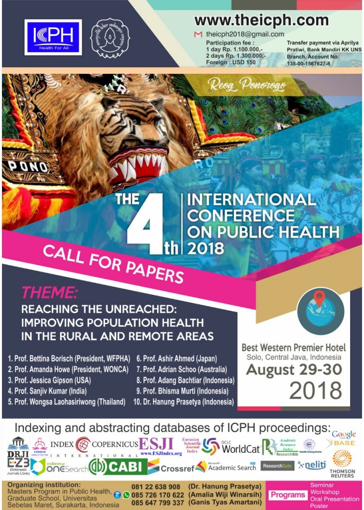 						View Vol. 3 No. 02 (2018): The 4th International Conference on Public Health
					